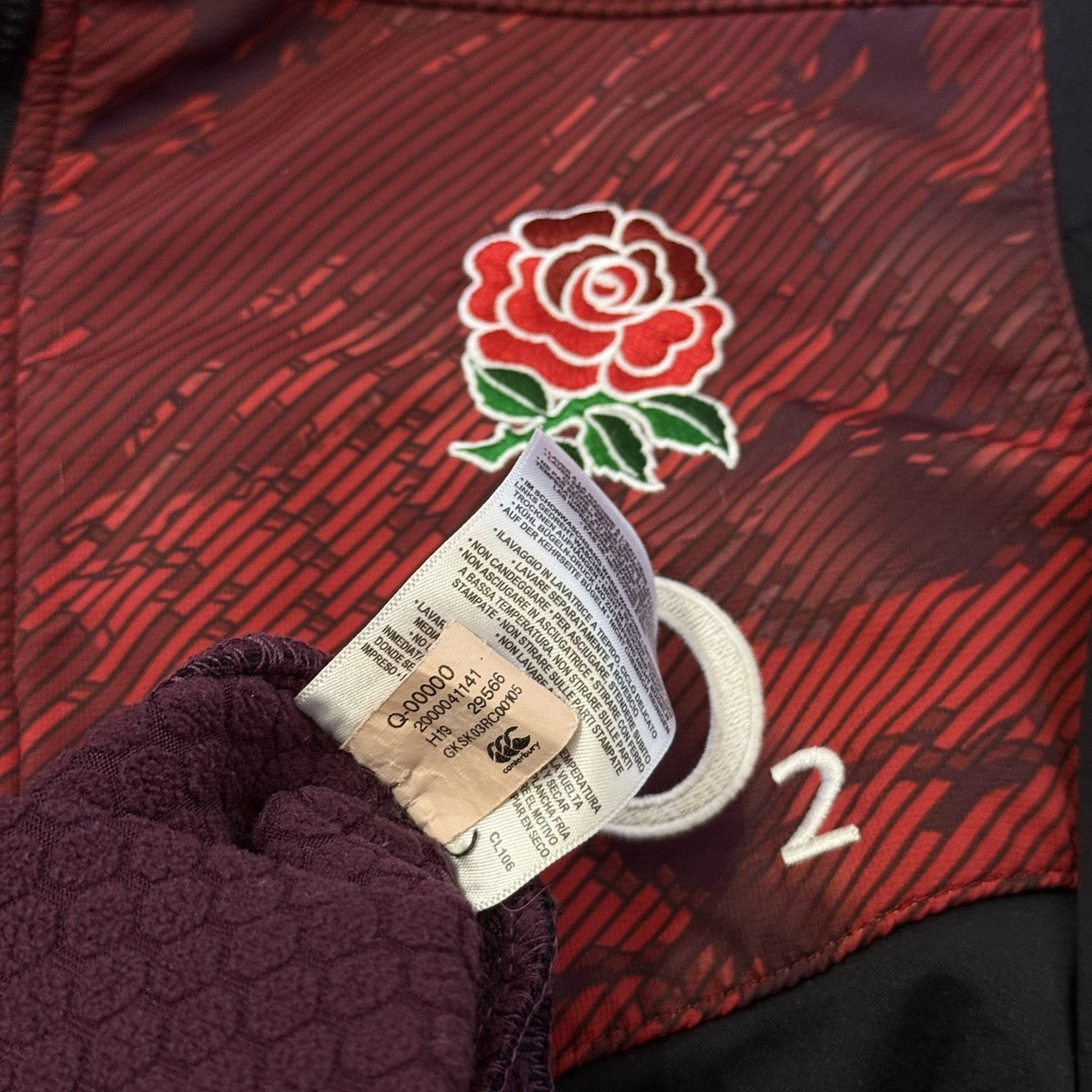 Canterbury England 1/4 Zip Top Medium Rugby Pullover Training Jersey Thermoreg