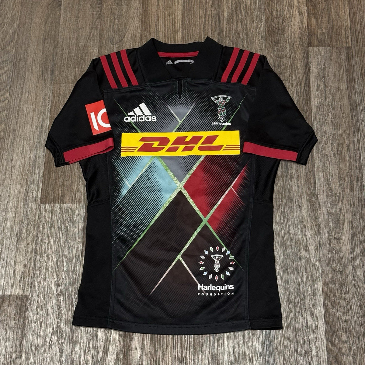 Harlequins Rugby Union Big Game 10 Shirt 2017 Adidas Small Jersey Black Top