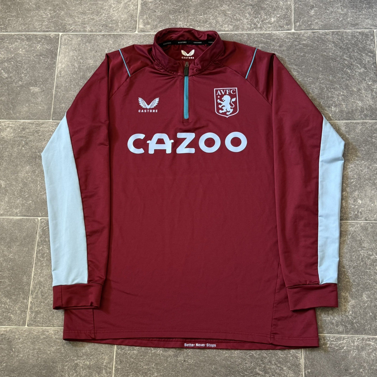 Aston Villa Football Jacket 1/4 Zip Castore Adults Large