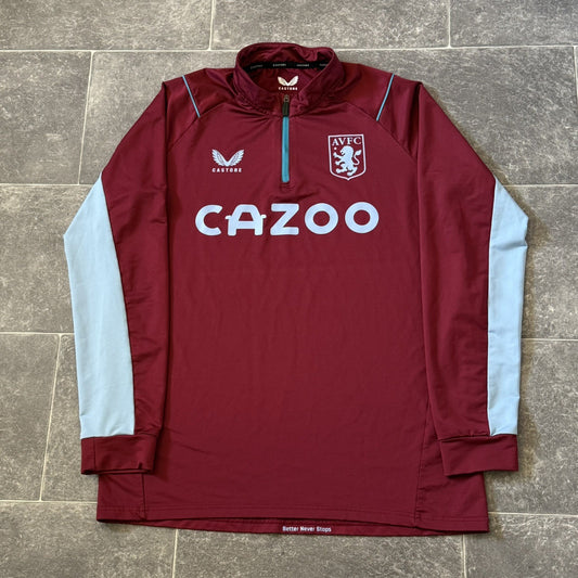 Aston Villa Football Jacket 1/4 Zip Castore Adults Large