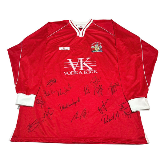 BARNSLEY 2003-2004 HOME FOOTBALL SHIRT SIGNED JERSEY VINTAGE ORIGINAL SIZE XL