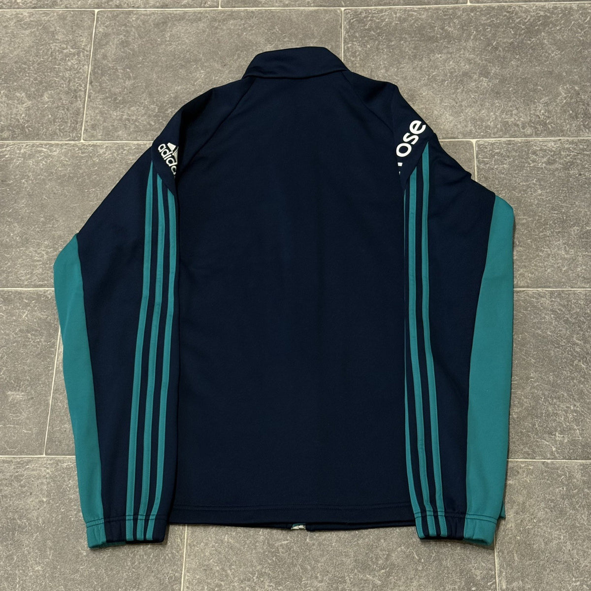 England Cricket Jacket Adidas Full Zip Blue Training Fleece Lined Mens Small