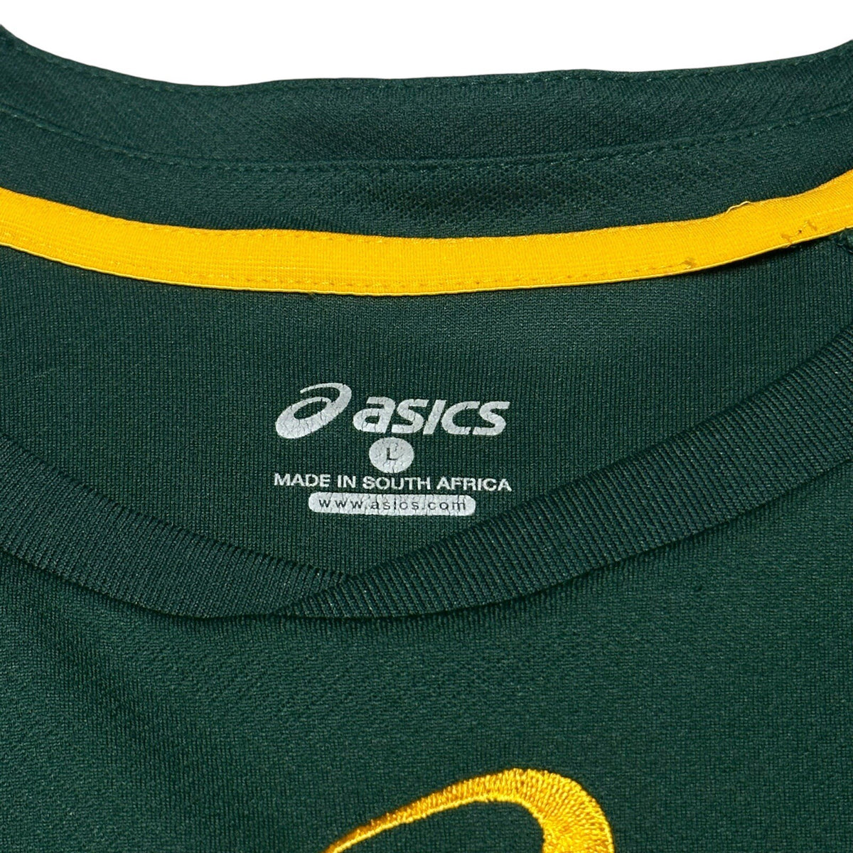 Asics South Africa Rugby Shirt Jersey L Large HOME Kit