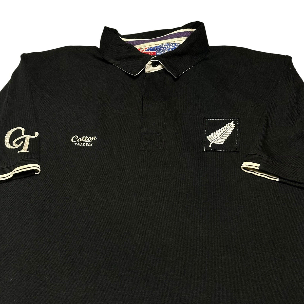 New Zealand All blacks Rugby Shirt Cotton Traders Mens Large Vintage