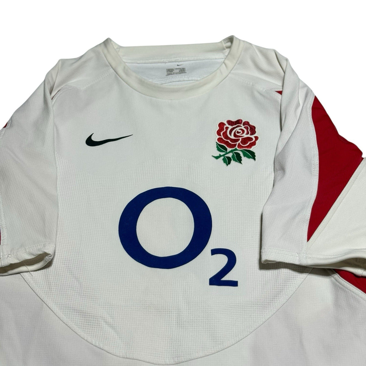 Nike England Rugby Shirt Home White 2003 XL Mens Short Sleeve PRO O2 World Cup
