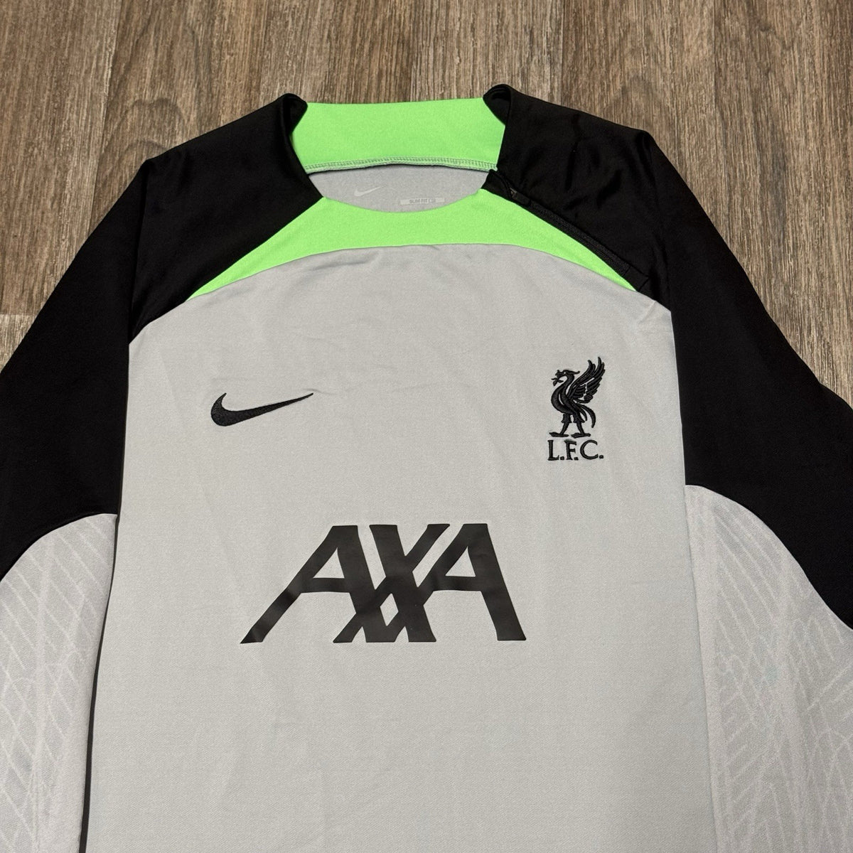 Nike Liverpool FC Training Drill Top 2022/23 LARGE AXA Grey Black Green 1/4 Zip