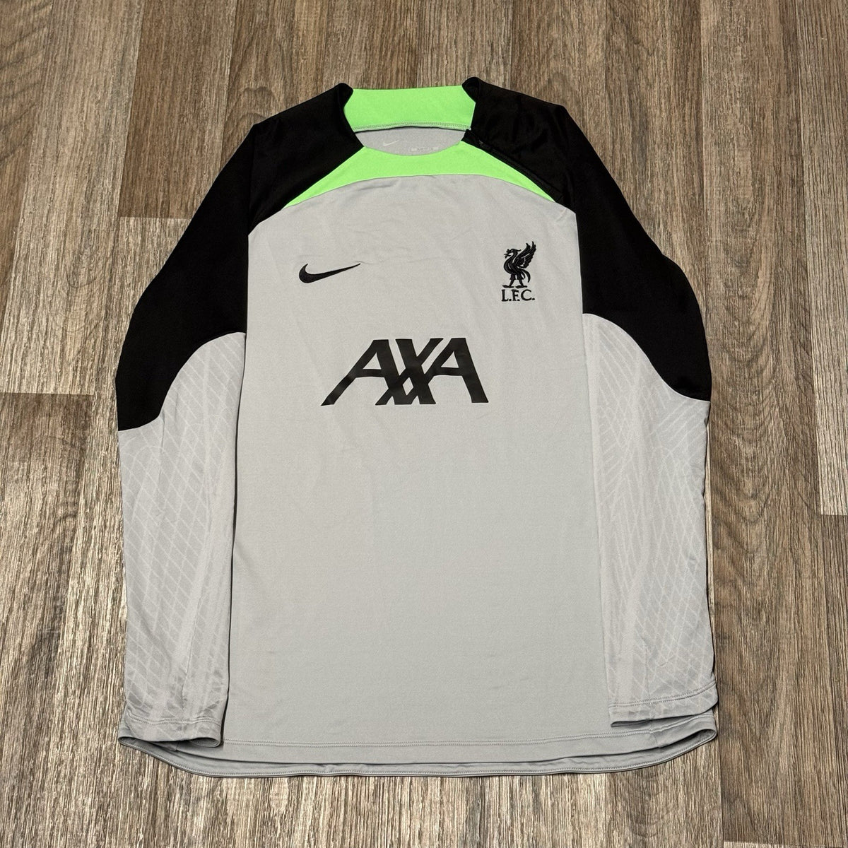 Nike Liverpool FC Training Drill Top 2022/23 LARGE AXA Grey Black Green 1/4 Zip