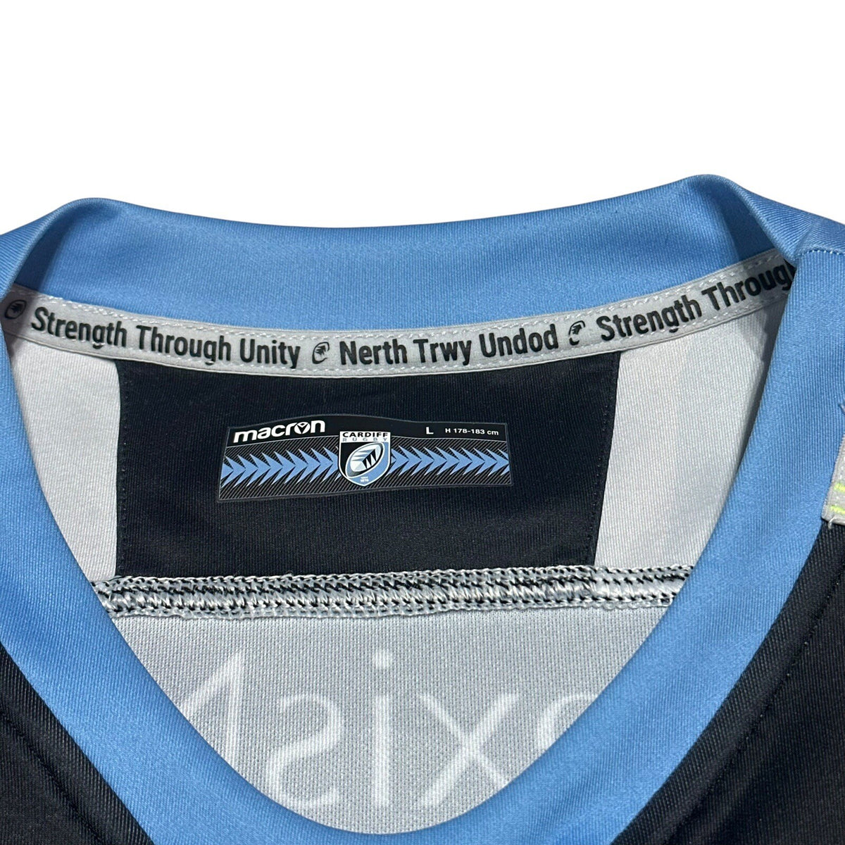 Cardiff Blues Rugby Away Shirt 2020/2021 - Macron Large L Jersey Pro Player
