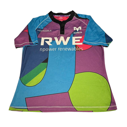 Ospreys Rugby Training Shirt 2010/2011 Kooga Large L Jersey Blue Purple Top B3H