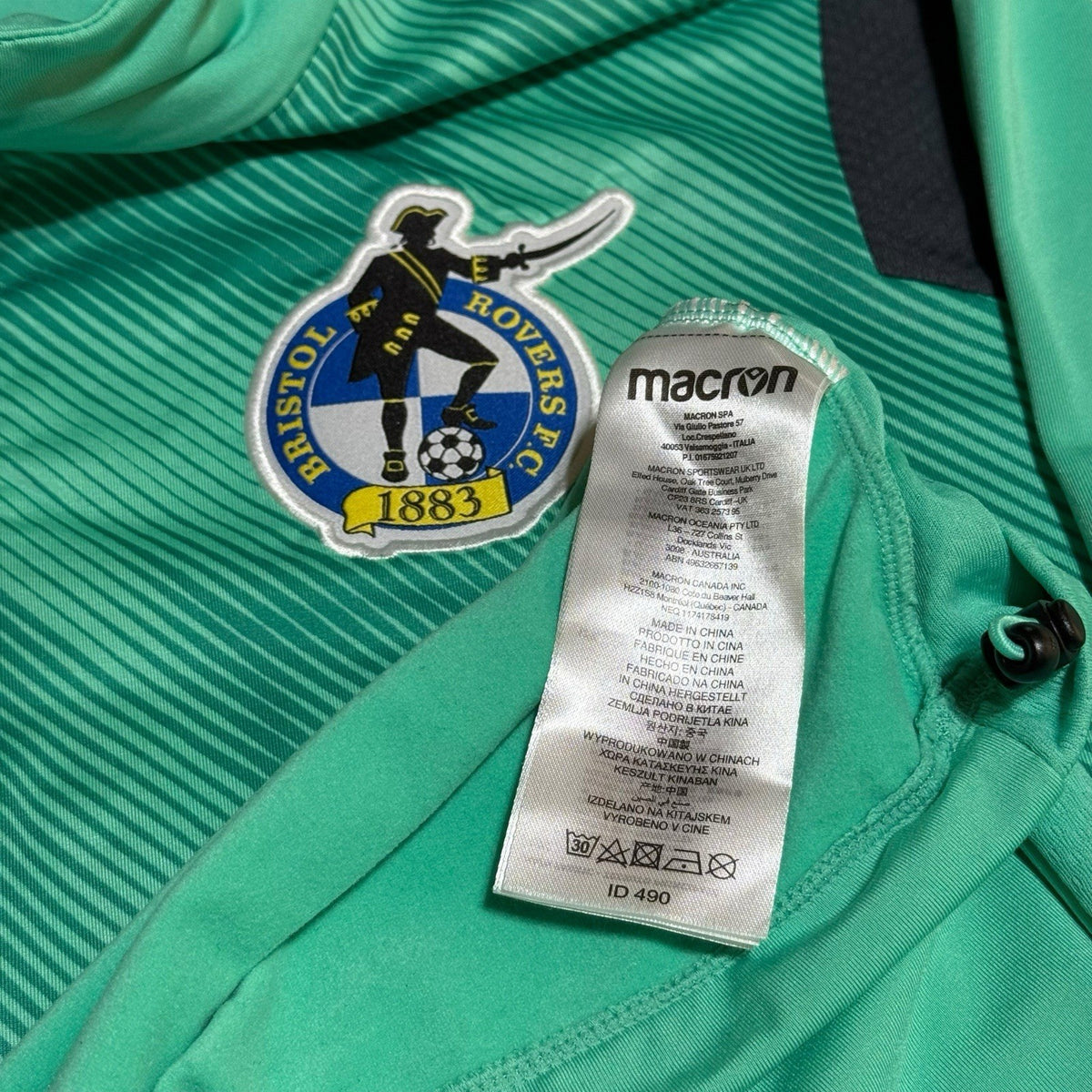 BRISTOL ROVERS Football Jumper Quarter Zip Top Size XL MACRON