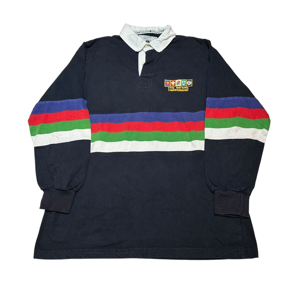 RUGBY UNION FIVE NATIONS CHAMPIONSHIP SHIRT JERSEY COTTON OXFORD 90s M