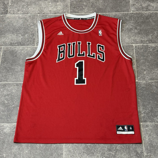 Chicago Bulls 2014 NBA shirt jersey Adidas #1 Derrick Rose Size XL Extra Large