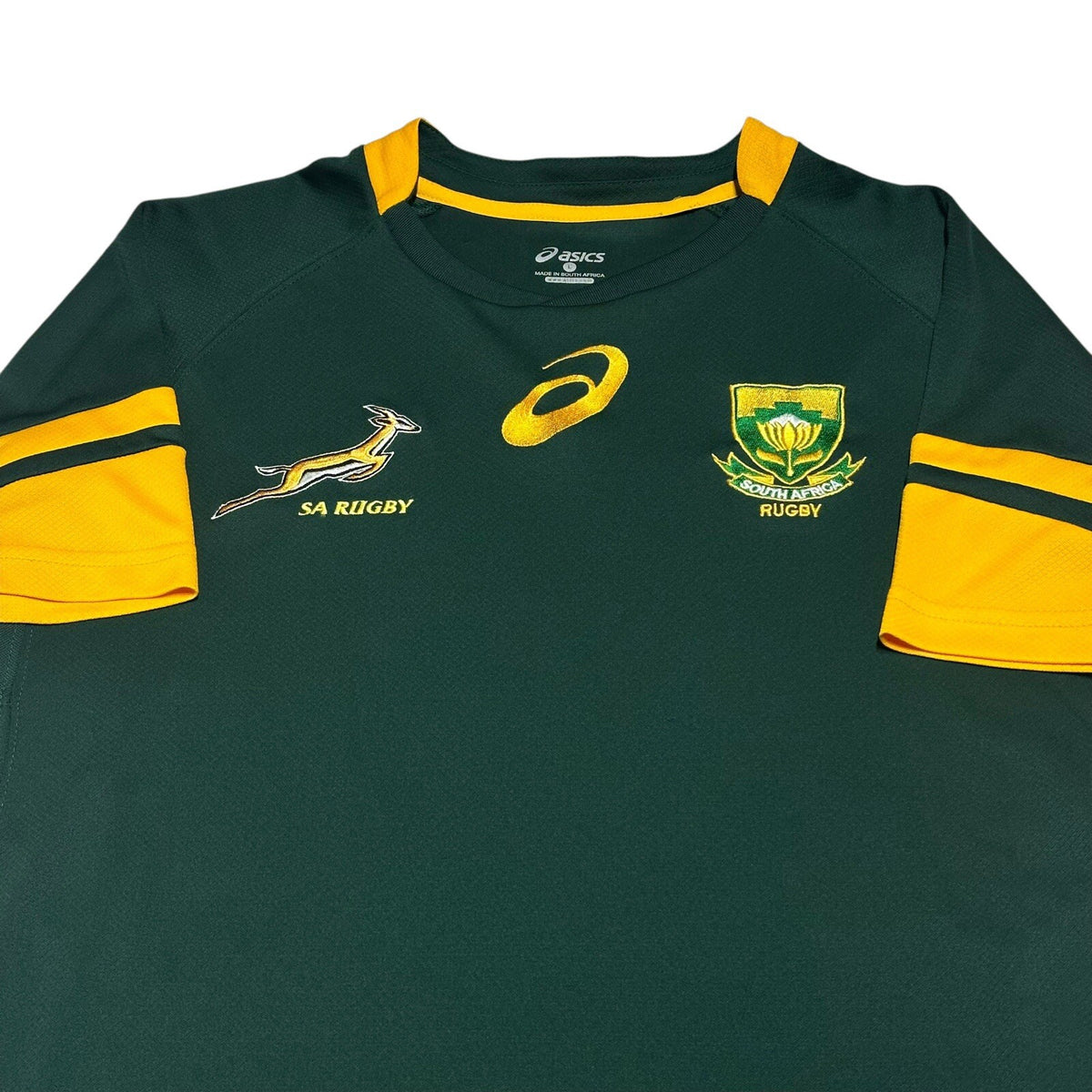 Asics South Africa Rugby Shirt Jersey L Large HOME Kit