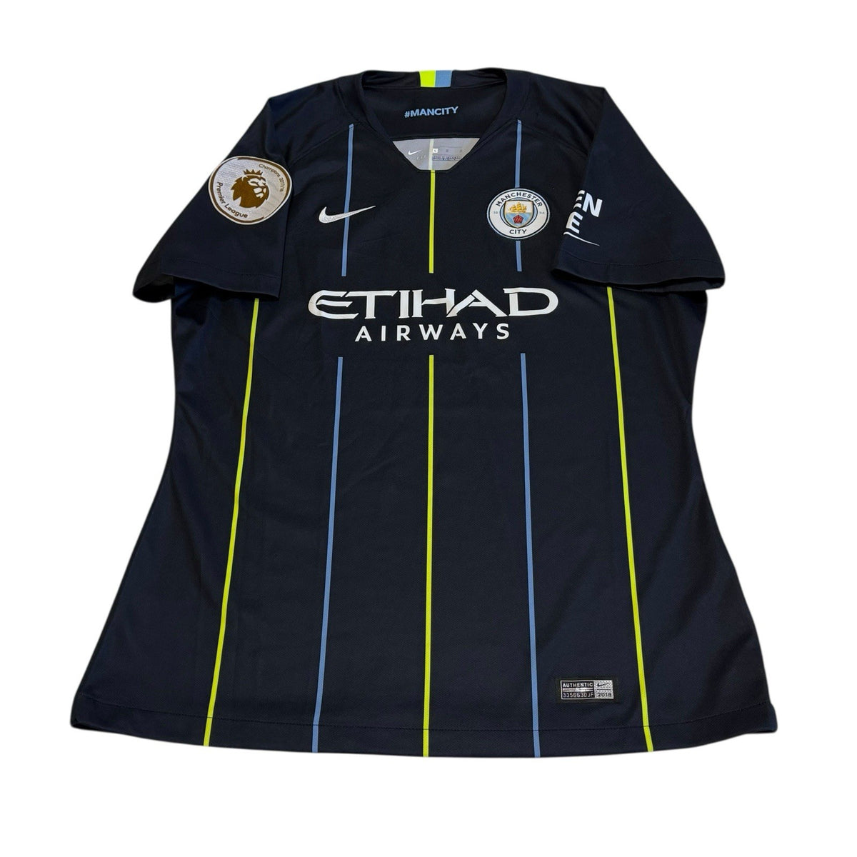 Manchester City Football Shirt Woman’s L Nike 2018/19 Champions 17/18 Nike Away