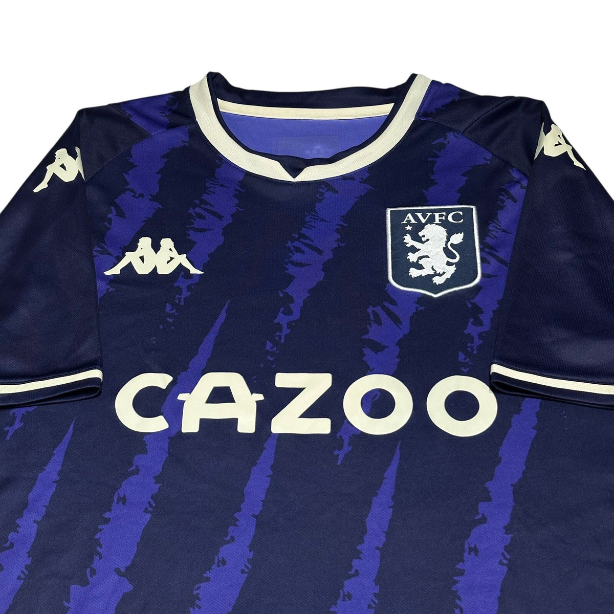 Aston Villa 2021-22 Third Shirt Kappa Large Football Jersey Dark Blue Size L
