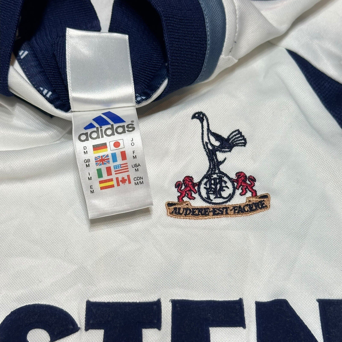 Authentic Adidas Tottenham Hotspur 2001-2002 Home Shirt Size M Medium #14 POYET