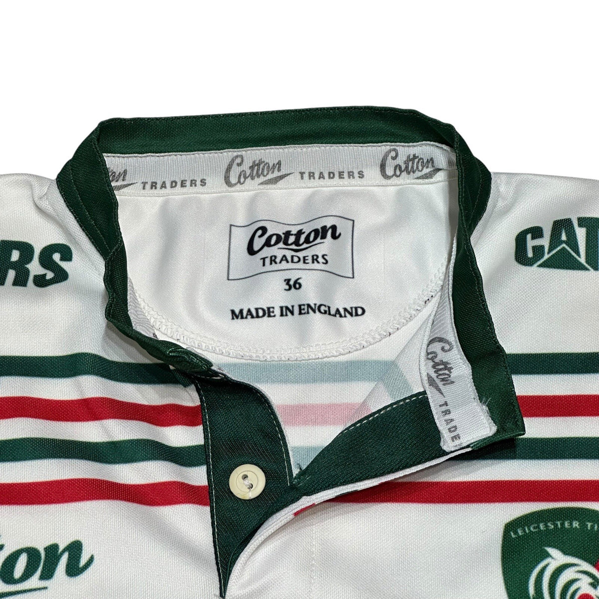 LEICESTER TIGERS 2011 2012 Rugby Shirt Jersey Cotton Traders Mens Size 36 Small