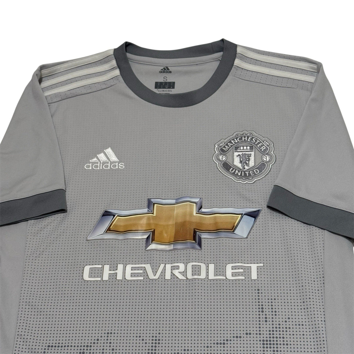 Adidas Manchester United 2017/18 Third Shirt Small Adult GreyClimacool Chevrolet