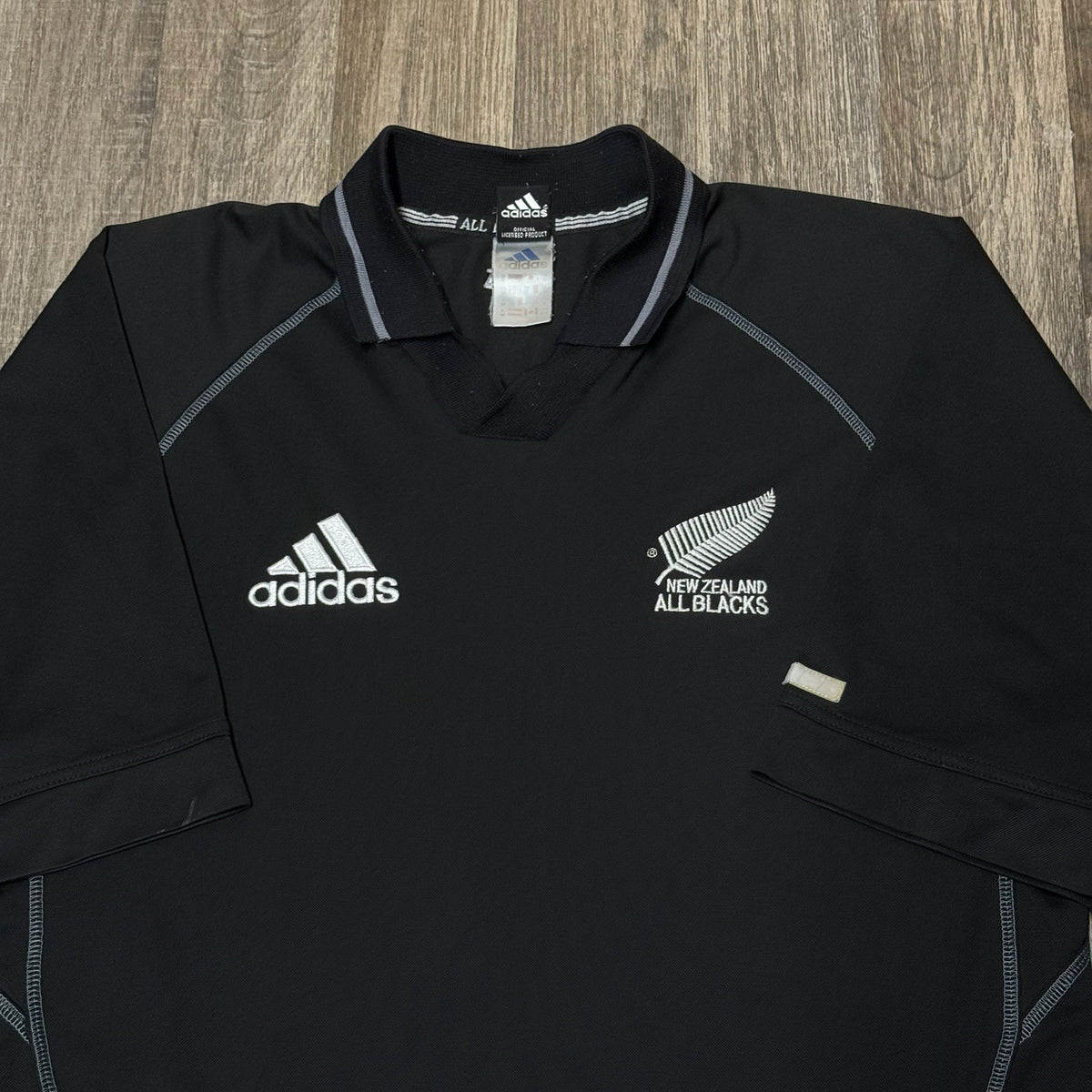 Adidas All Black Rugby Shirt Mens Medium Black 2001