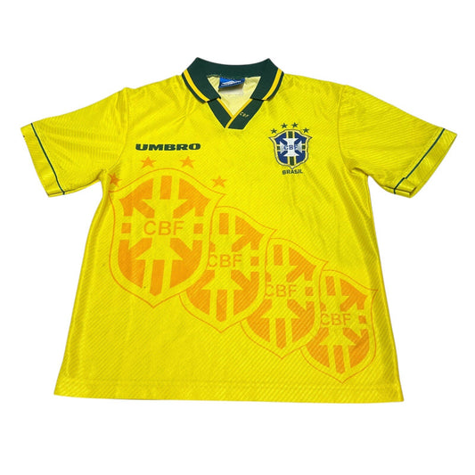 Brazil Umbro 1994 Home Shirt National Team Football Jersey Yellow Youth USED