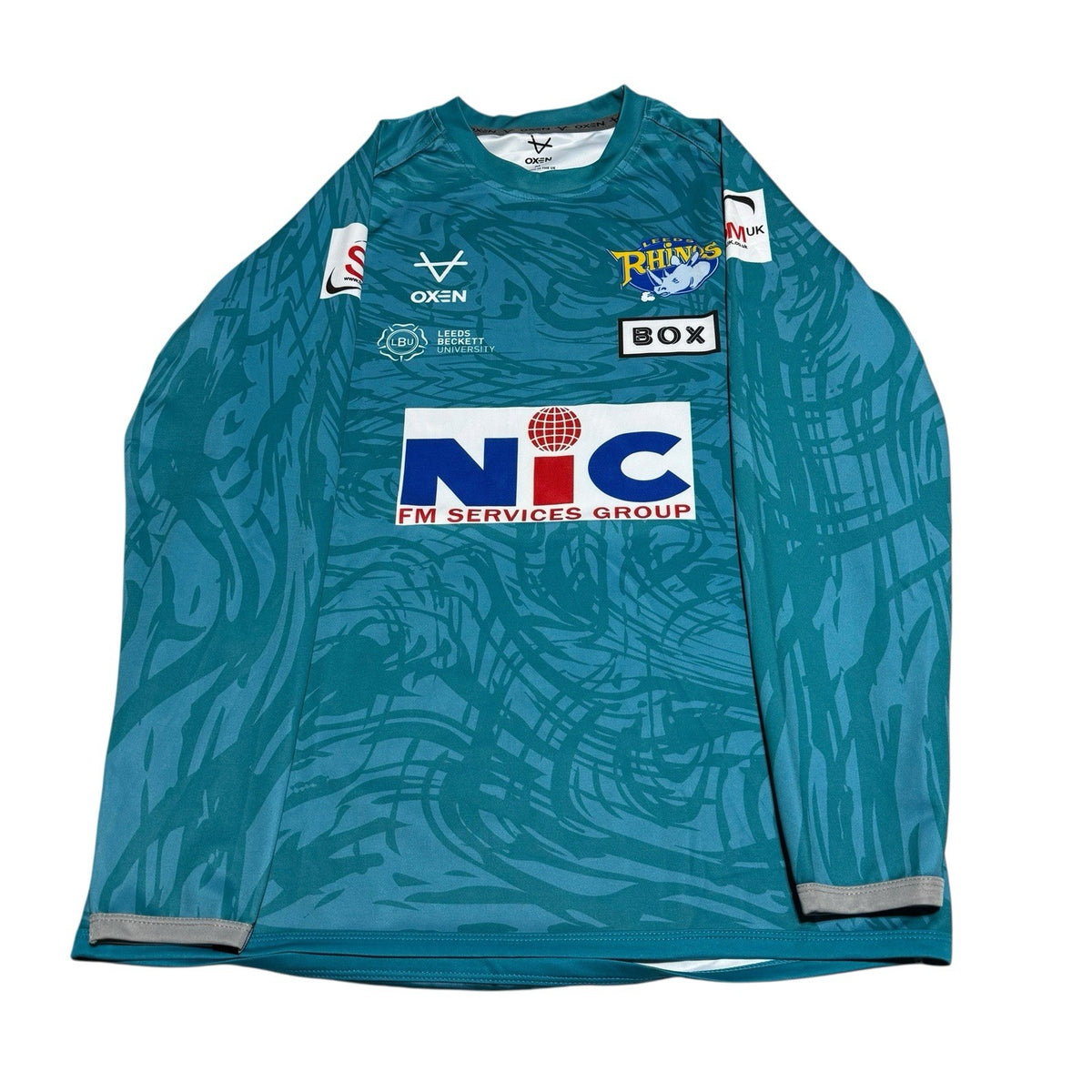 Leeds Rhinos Rugby Shirt Medium Warm Up Longsleeve Jersey OXEN