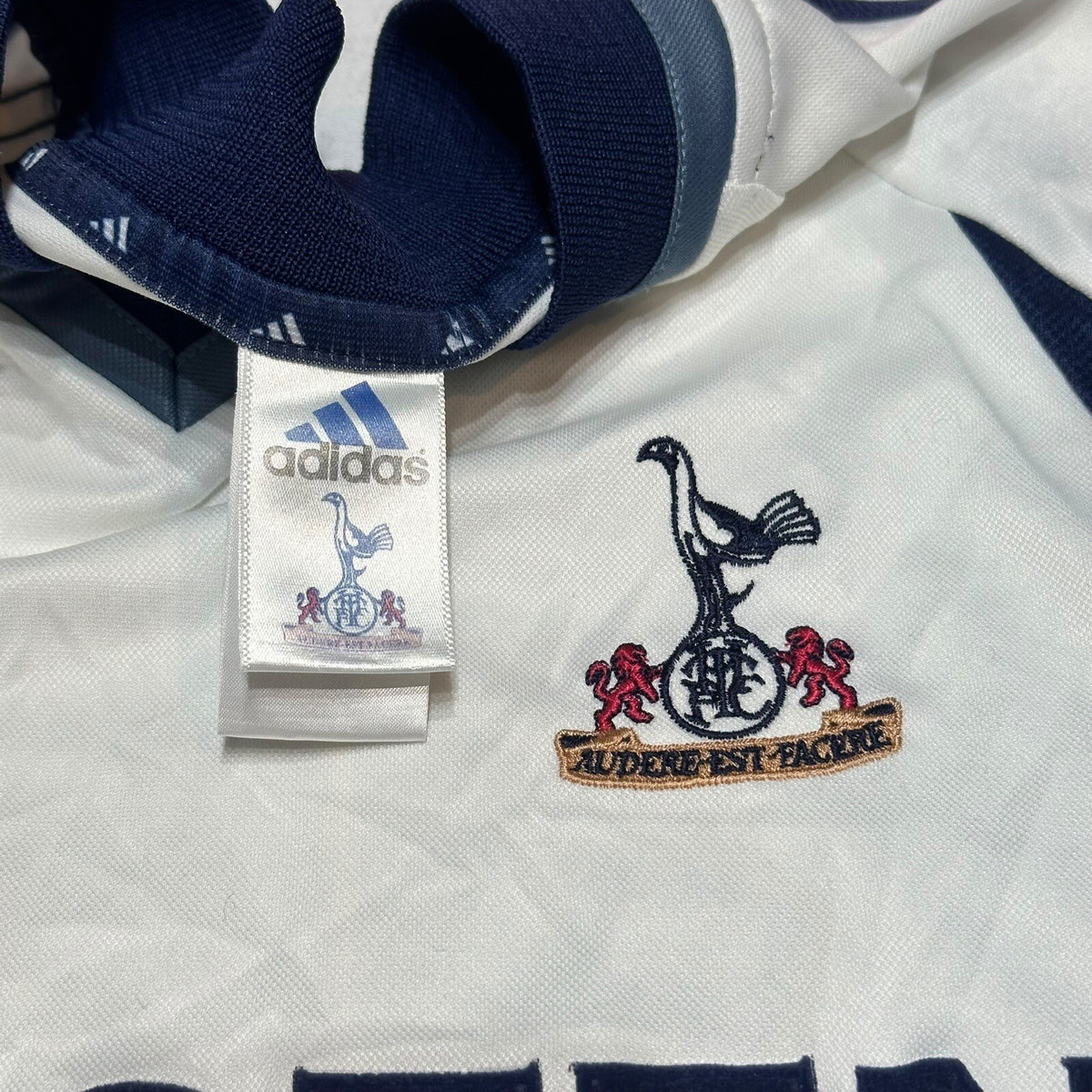 Authentic Adidas Tottenham Hotspur 2001-2002 Home Shirt Size M Medium #14 POYET