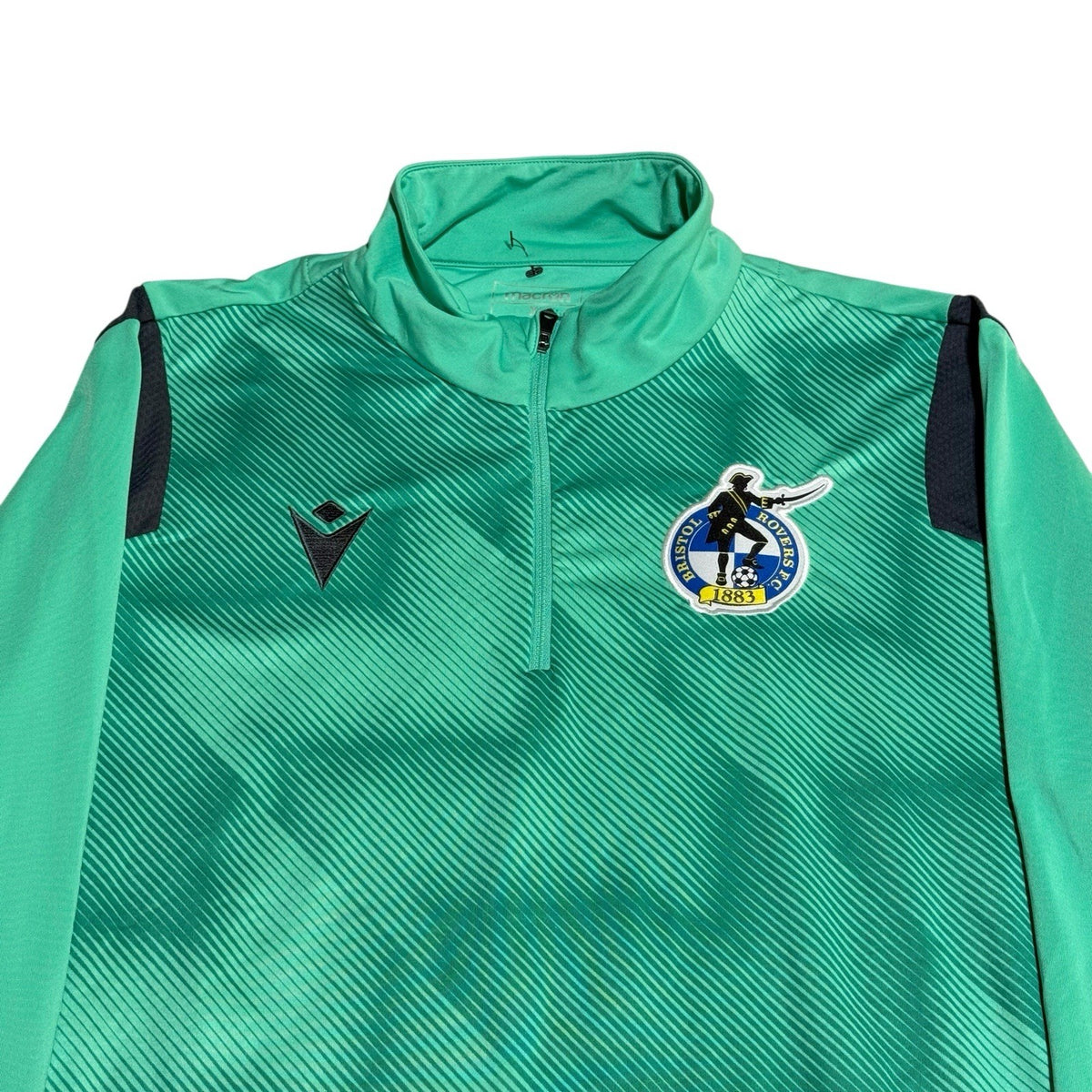 BRISTOL ROVERS Football Jumper Quarter Zip Top Size XL MACRON