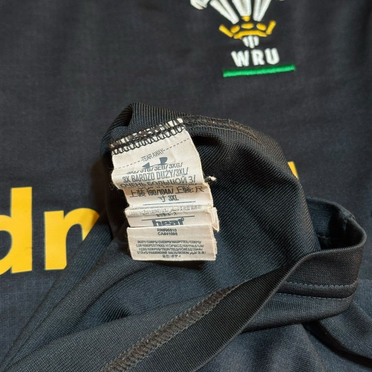 Wales WRU Under Armour Away Rugby Shirt 2015-2016 Jersey Men's 3XL XXXL Loose