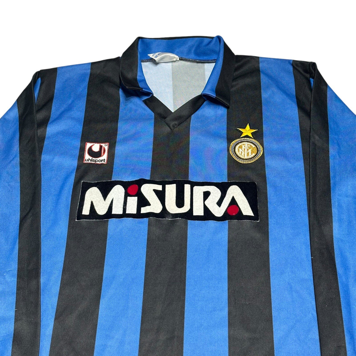 Inter Milan 1990-1991 Home Football Shirt Size Large Long Sleeves Vintage