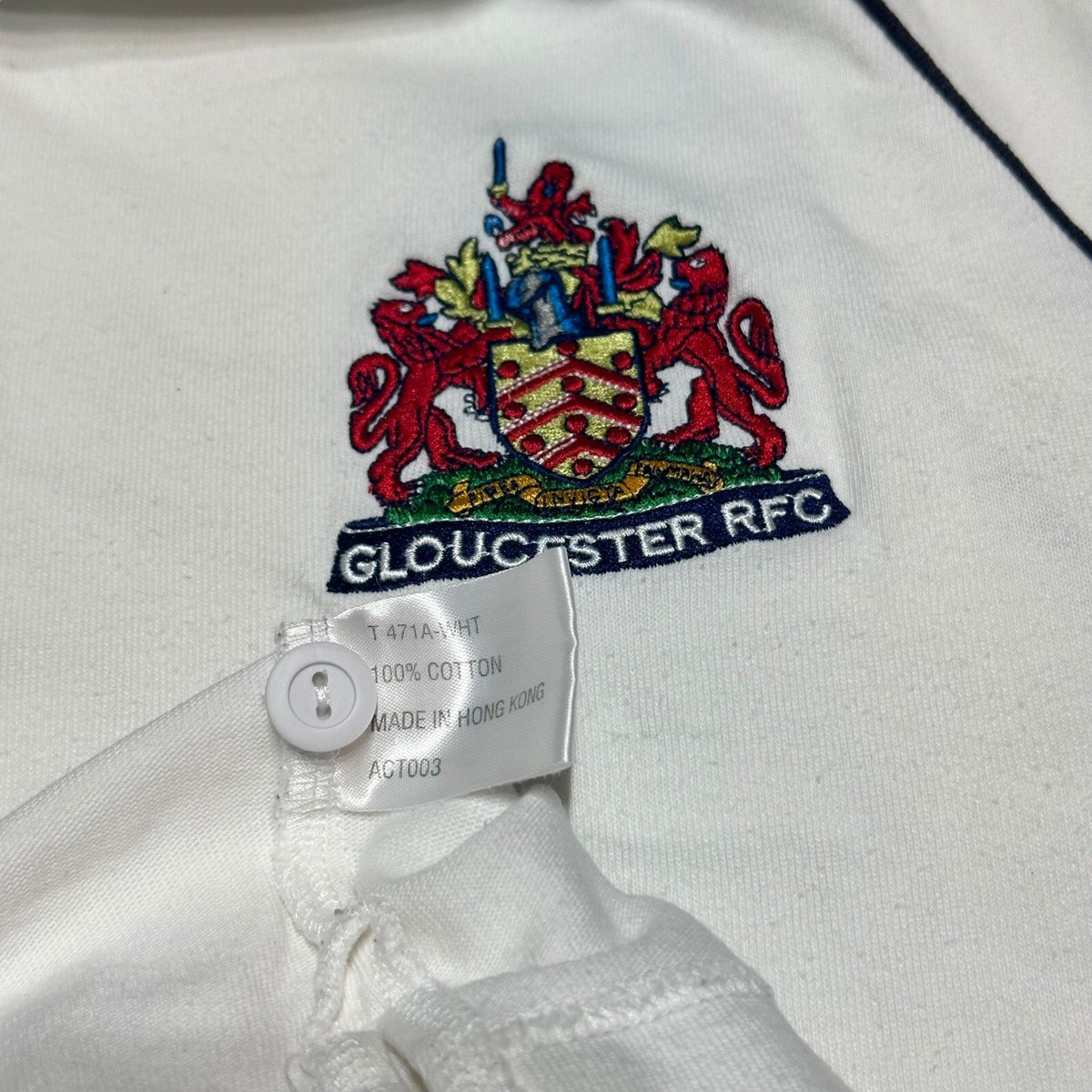 Gloucester Rugby Away Shirt 2004/2005 Cotton Traders Large White Jersey Top