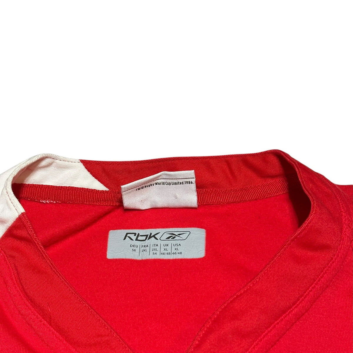 WALES 2007 WORLD CUP RUGBY SHIRT JERSEY REEBOK RUGBY UNION XL
