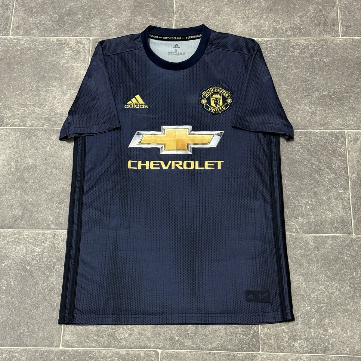 Manchester United Shirt Blue Third Kit 2018 2019 Adidas Jersey Size Small