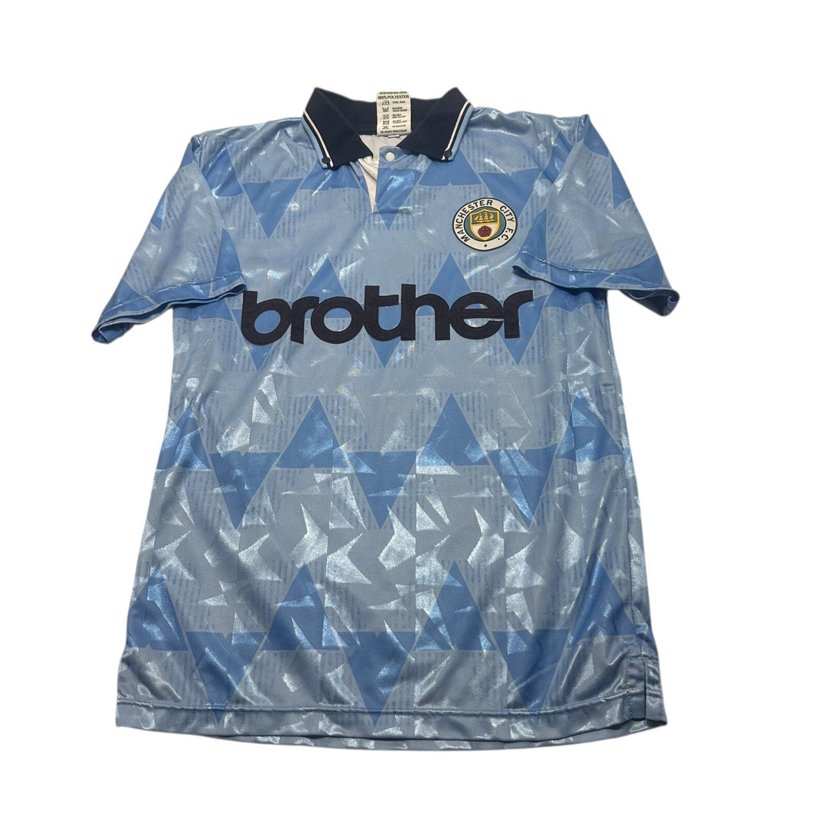 Manchester City 1989 - 1991 Home Football Shirt Jersey Score Draw size S