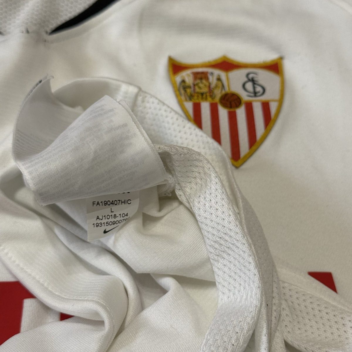 Nike Sevilla Home Shirt Size Large 2019/20 Spanish LaLiga Football Club Spain