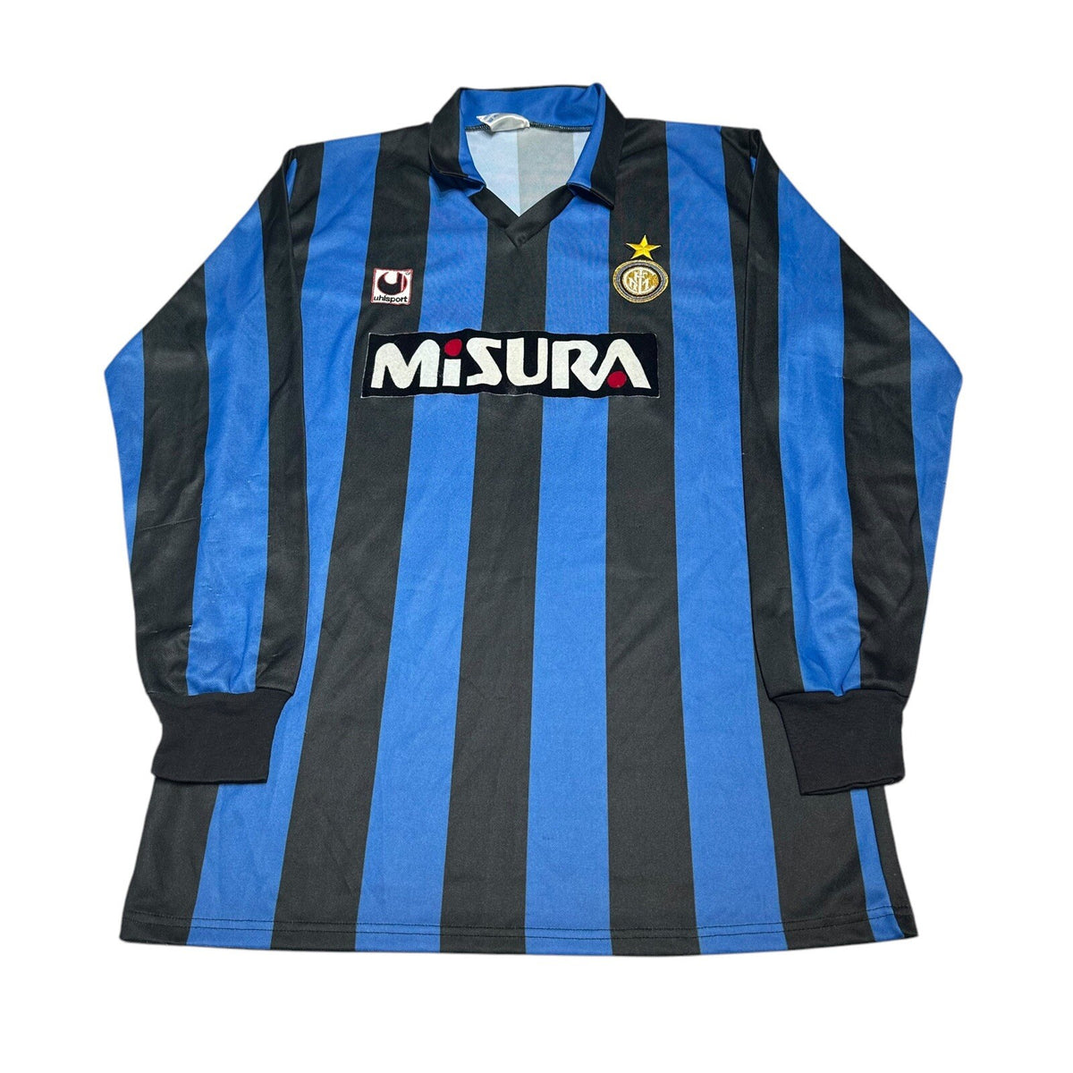 Inter Milan 1990-1991 Home Football Shirt Size Large Long Sleeves Vintage