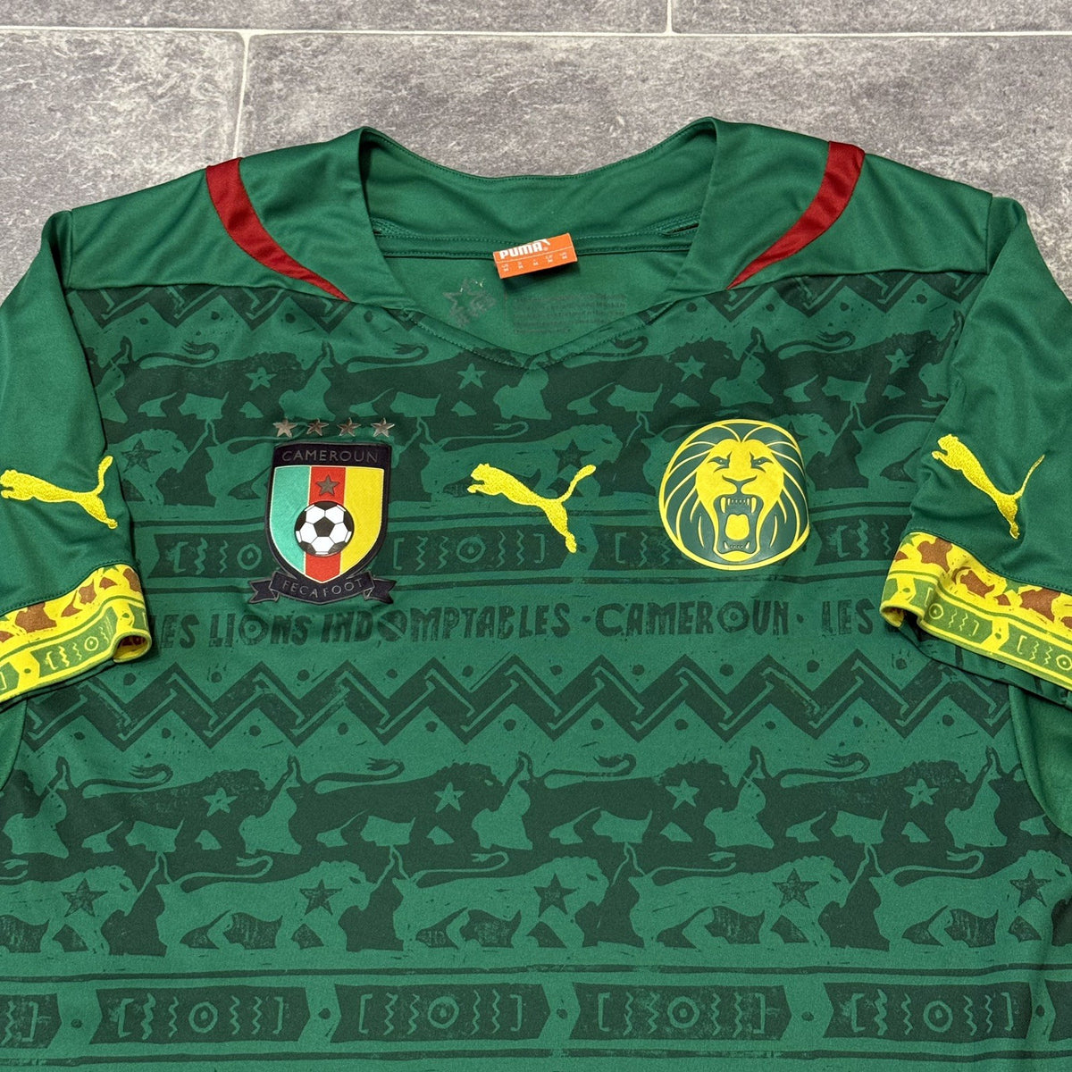 CAMEROON 2014 2015 HOME FOOTBALL SHIRT PUMA NATIONAL TEAM JERSEY SIZE MEDIUM