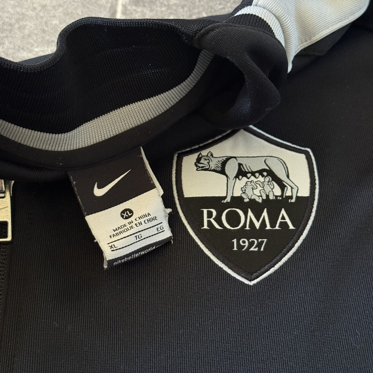 AS ROMA FOOTBALL TRACK JACKET SOCCER JERSEY 2015 2016 NIKE ADULTS XL