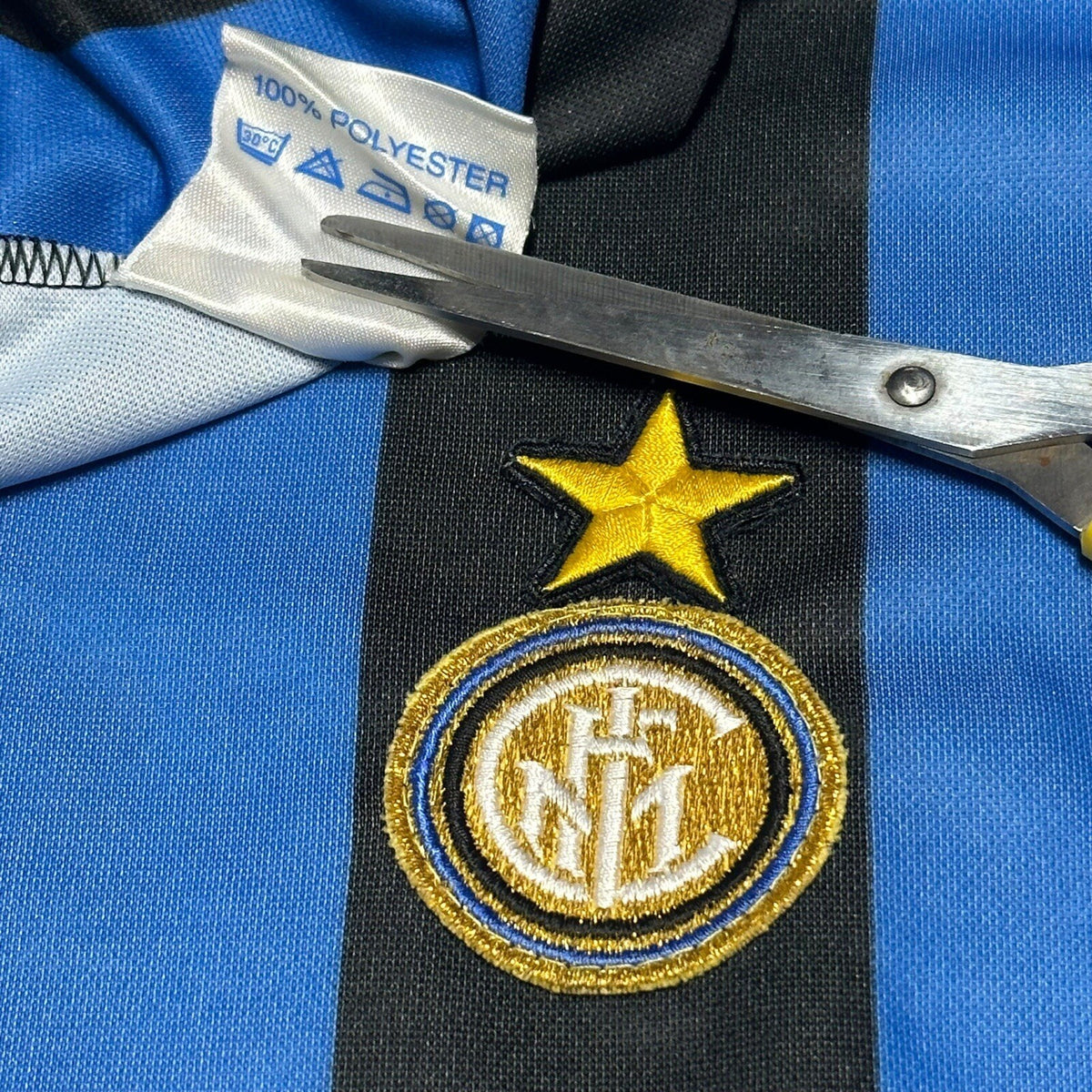 Inter Milan 1990-1991 Home Football Shirt Size Large Long Sleeves Vintage