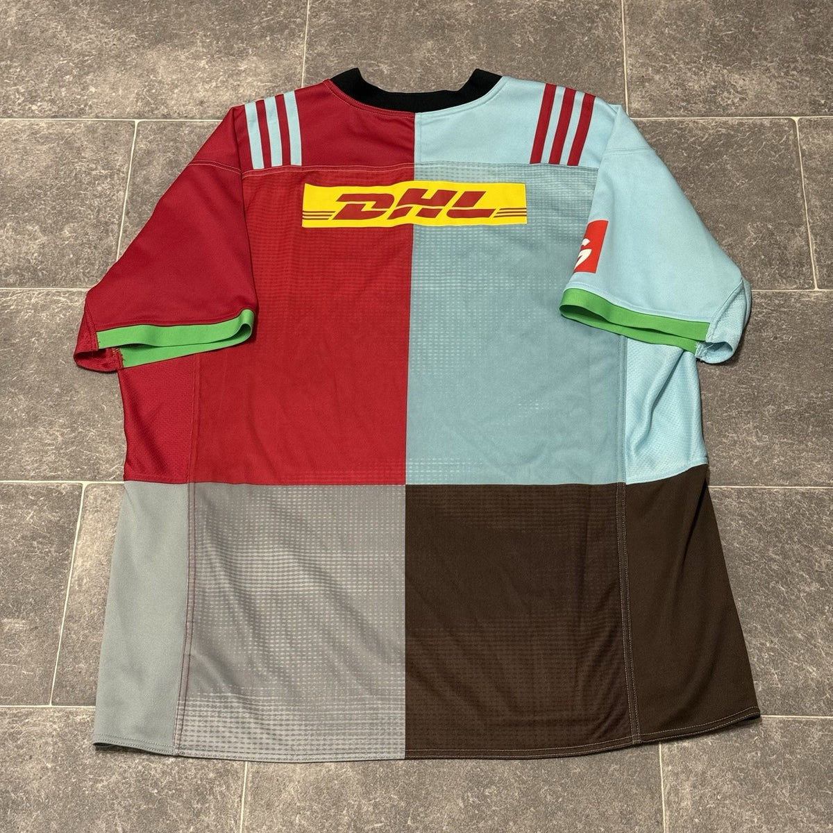 HARLEQUINS ADIDAS HOME RUGBY LEAGUE SHIRT 2017 2018 SIZE XL USED