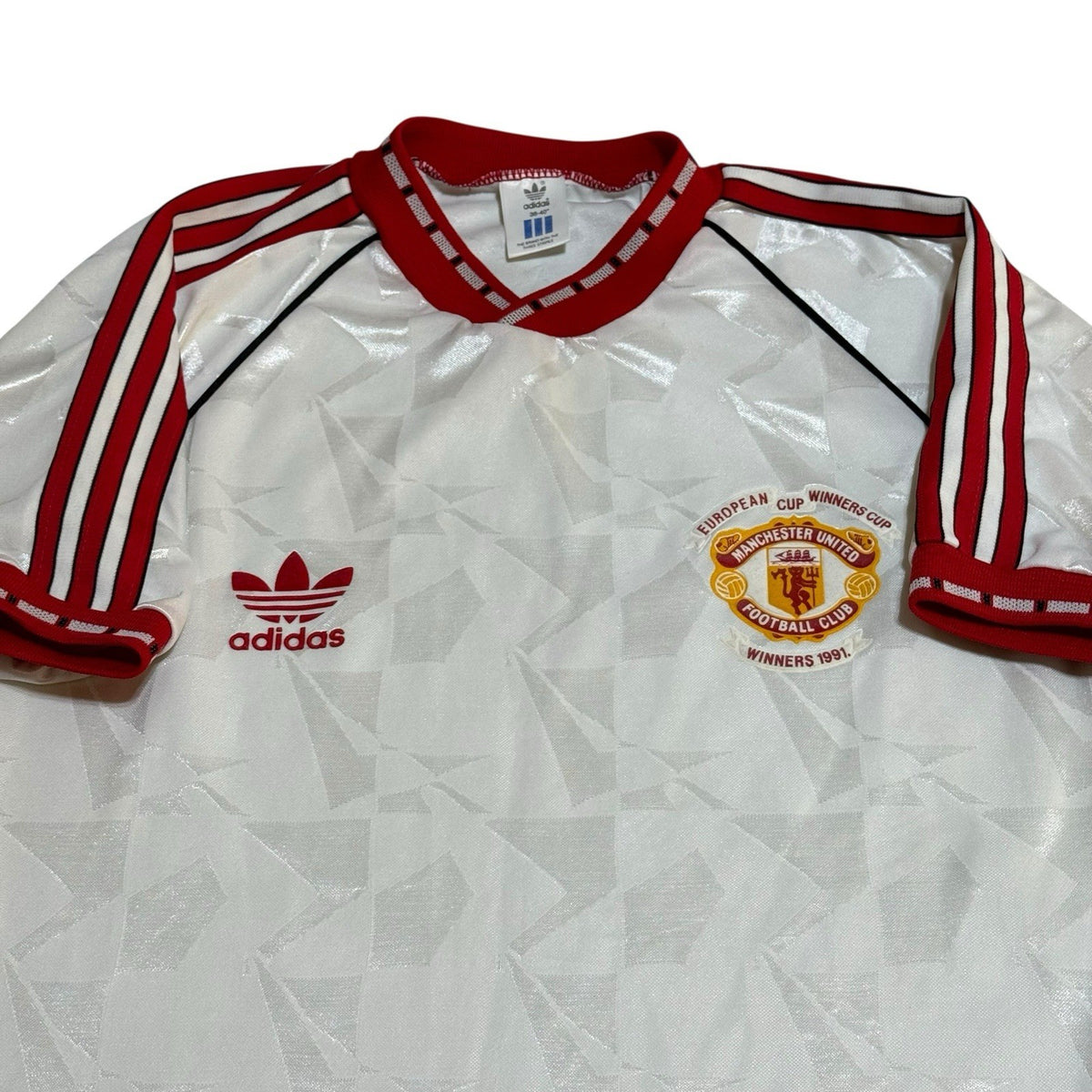 Manchester United European Cup Winners 1991 Football Shirt Adults M 38-40 Adidas
