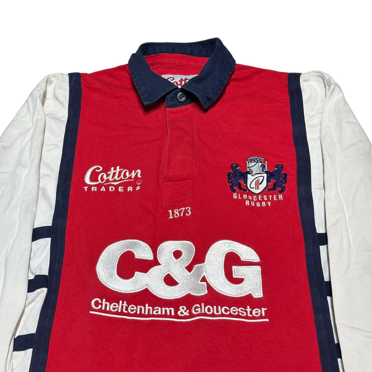 Gloucester Rugby Home Shirt 2005-2007 Cotton Traders SMALL S Jersey Top VINTAGE