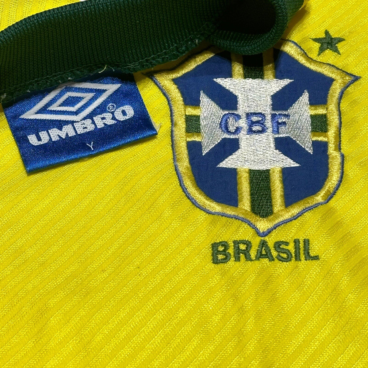 Brazil Umbro 1994 Home Shirt National Team Football Jersey Yellow Youth USED