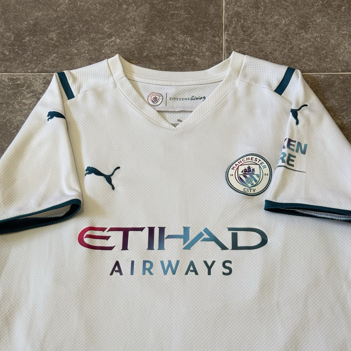 Man City 2021/22 Away Shirt FODEN #47 Puma Size Small Premier League Football