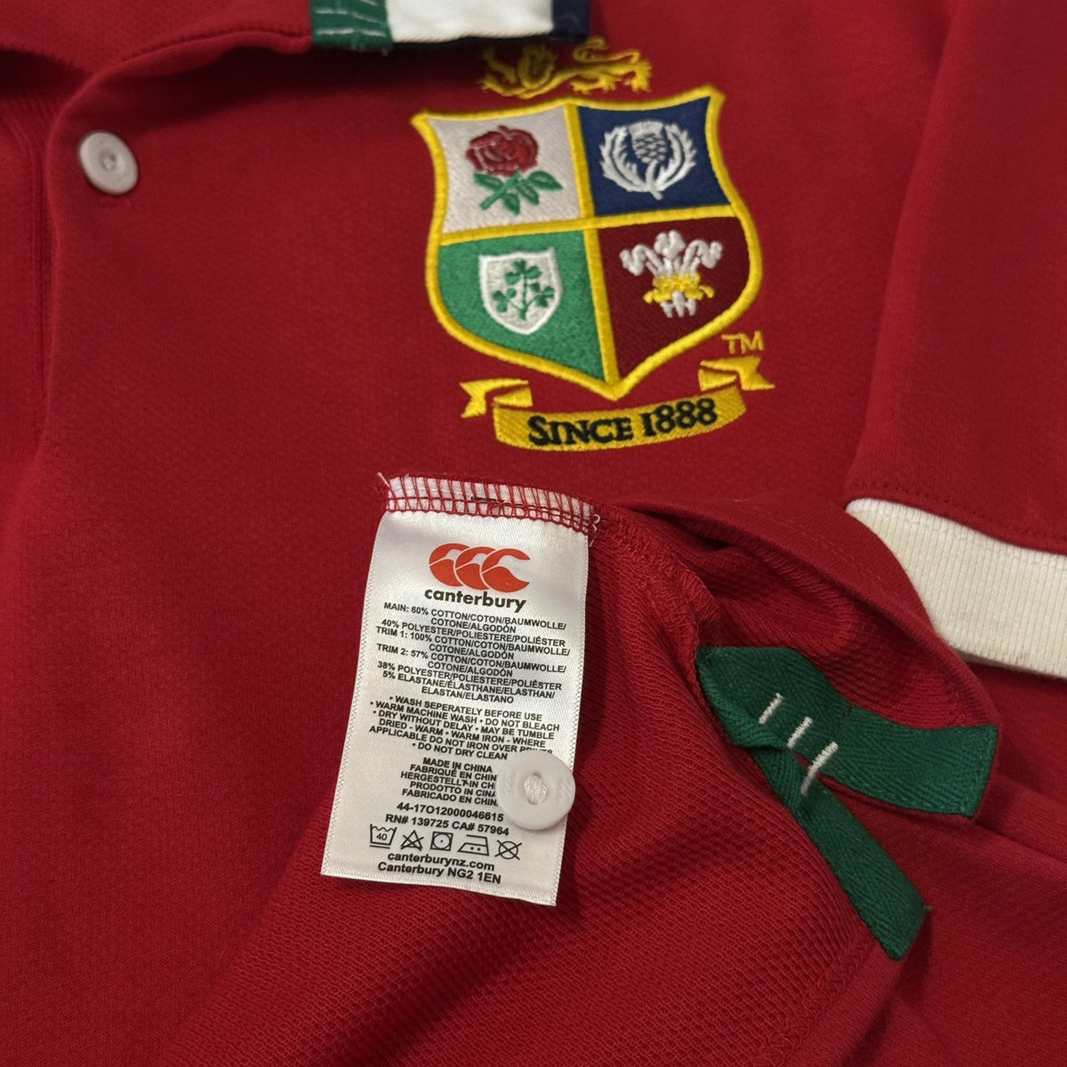 Canterbury British & Irish Lions rugby shirt jersey Medium Adults 2021