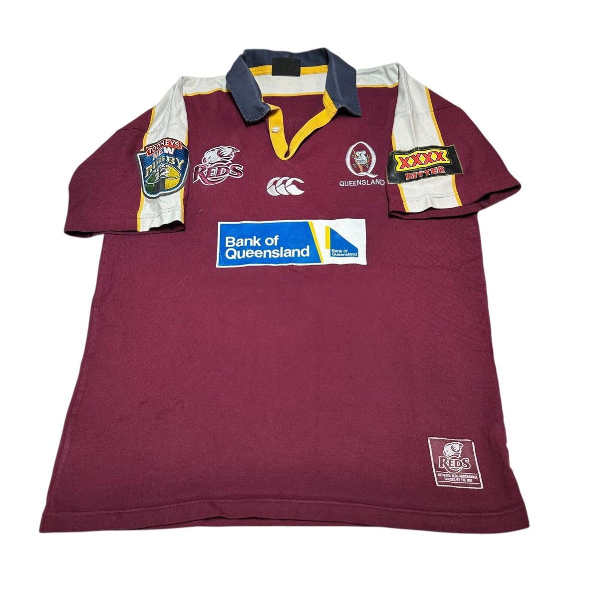 Vintage Mens 2003-2005 Queensland Reds Rugby Union Home Jersey Canterbury L