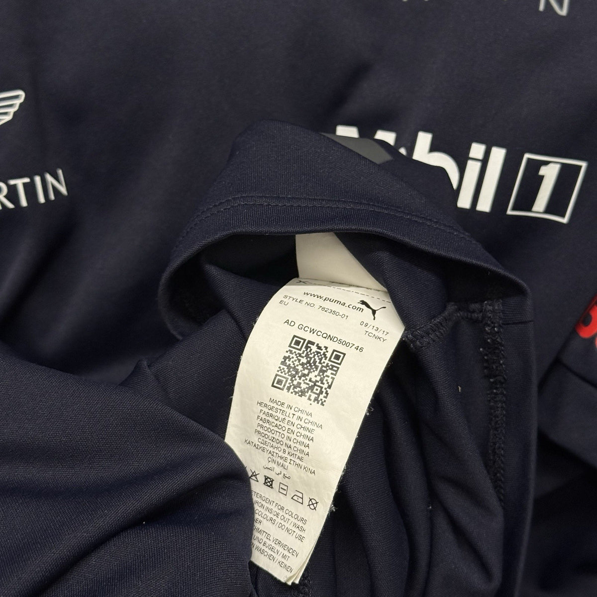 Red Bull Racing Shirt Mens Medium Blue Puma Aston Martin F1 Formula 1 Team