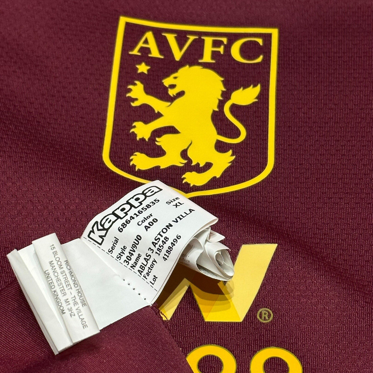 Official Kappa Aston Villa Jersey Training Top Size XL Extra Large Quarter Zip