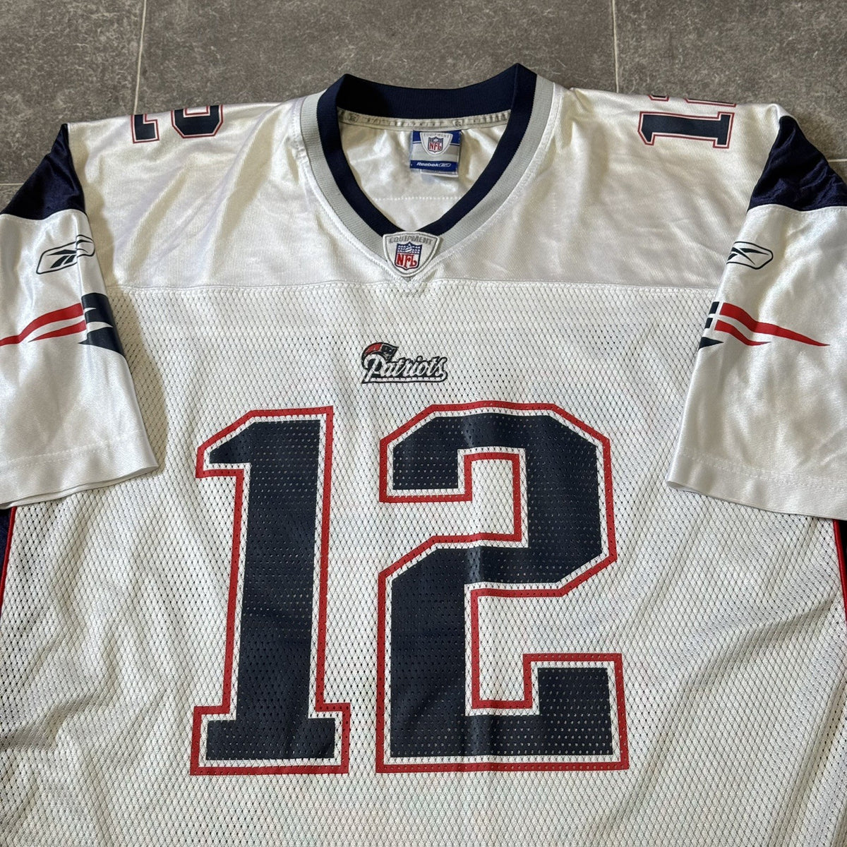 NEW ENGLAND PATRIOTS NFL JERSEY #12 TOM BRADY AUTHENTIC REEBOK SIZE 2XL XXL