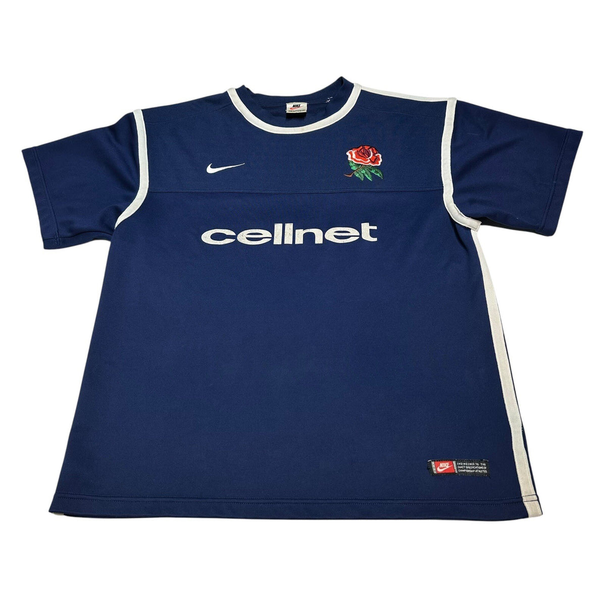 ENGLAND RUGBY JERSEY SHIRT BT CELLNET 2000s NIKE COTTON JERSEY TOP LARGE ADULT