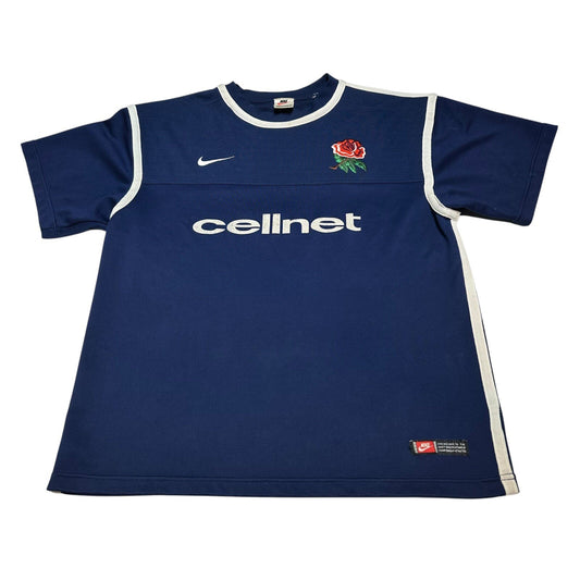 ENGLAND RUGBY JERSEY SHIRT BT CELLNET 2000s NIKE COTTON JERSEY TOP LARGE ADULT